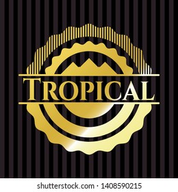 Tropical shiny emblem. Vector Illustration. Detailed.