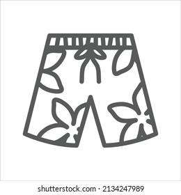 Tropical Short Pants Beach Summer línea simple icono