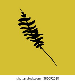 Tropical sign and palm symbol leaf collection. Botany silhouette palm leaf.