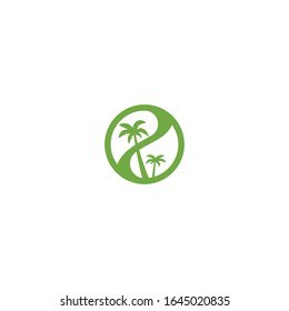 Tropical simple modern logo template design. Vector illustration Isolated on white background