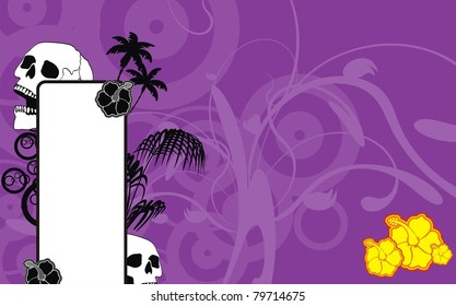 tropical skull copyspace wallpaper in vector format