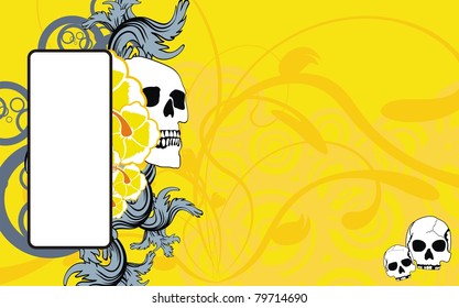 tropical skull copyspace wallpaper in vector format