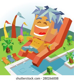 tropical slide waterpark. vector illustration