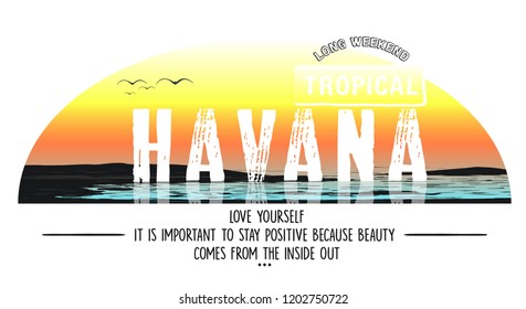 tropical slogan vector illustration graphic