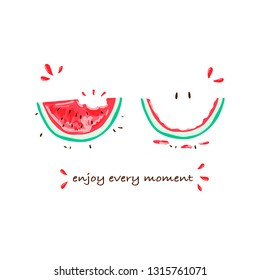 tropical slogan, watermelon, t-shirt graphic, tee print design. For t-shirt or other uses,T-shirt graphics, textile graphic 