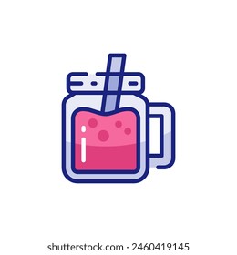 Tropical Smoothie by the Waves Vector Icon Illustration