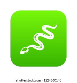 Tropical snake icon green vector isolated on white background
