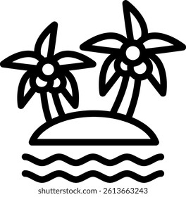 Tropical Spa Line Vector Icon Design