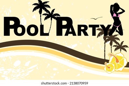 tropical spring break baclground illustration in vector format