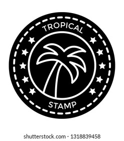 Tropical stamp solid icon 
