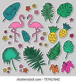 Juego de pegatinas tropicales