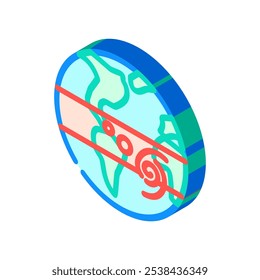 tropischer Sturm Hurrikan Katastrophe isometrischen Icon Vektor. Hurrikan-Katastrophenschild für tropische Stürme. einzelne Symbolgrafik