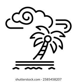 Tropical storm icon in linear style 