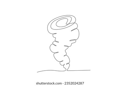 A tropical storm struck. Hurricane one-line drawing