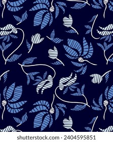 Tropical Striped leaves pattern floral design