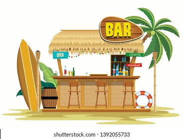 tropical style beach bar cafe
