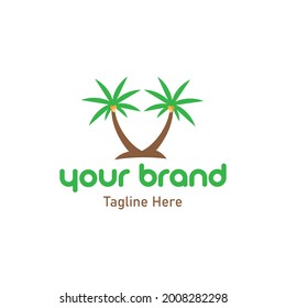 diseño vectorial de logotipo de estilo tropical