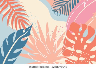 Tropical summer abstract background template design with pastel colour style