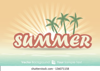 Tropical summer advertising background