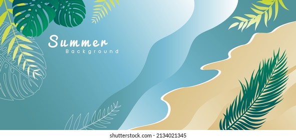 Tropical summer background with copy space vector illustration