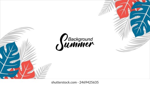 Tropical summer background with palm leaves. Vector illustration EPS10