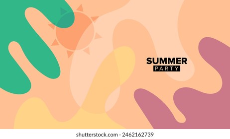 tropical summer background theme design. vector illustration. hd layout, brochure, banner, poster, greeting card template