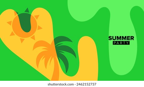 tropical summer background theme. vector illustration. hd layout, brochure, banner, poster, greeting card template design