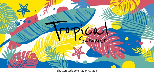 tropischer Sommer-Hintergrund, Vektorgrafik