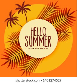 tropical summer background in warm colors
