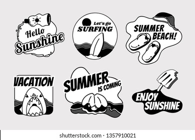 Tropical summer badge collection vectors