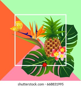 Tropical summer banner.