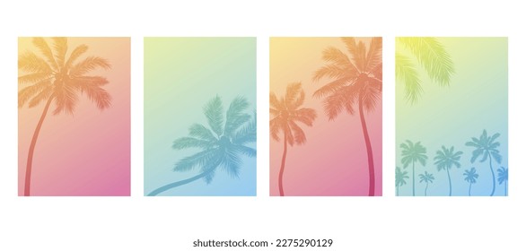 Tropical summer banner concept design of coconut tree vector illustration