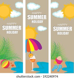tropical summer banners