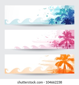 Tropical summer banners design