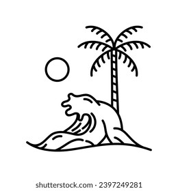Ilustraciones Tropicales De Playa De Verano Conjunto 6