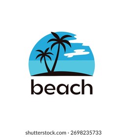 Plantilla de logotipo de playa de verano tropical