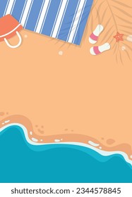 Tropical summer beach portrait design illustration