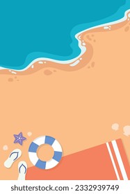 Tropical summer beach top view portrait design