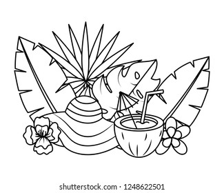 tropical summer cartoon