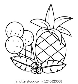 tropical summer cartoon