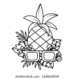 tropical summer cartoon
