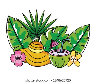 tropical summer cartoon 