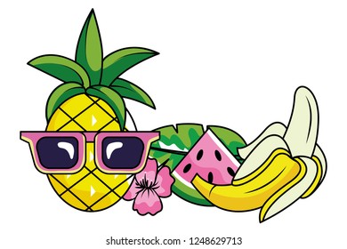 tropical summer cartoon 