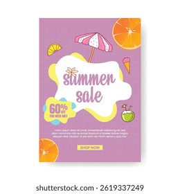 Tropical Summer Editable print flyer or poster, summer vacation,  holiday, summer pool party a4 size vertical flyer or poster design with summer tropical vector background