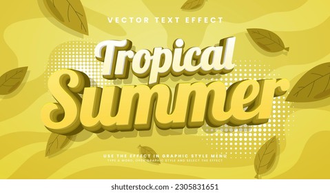 Tropischer Sommer bearbeitbarer Text Stil Effekt. Vektortexteffekt, mit Sommersaison-Event.