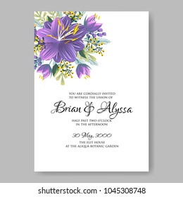 Tropical summer floral hibiscus wedding invitation background template