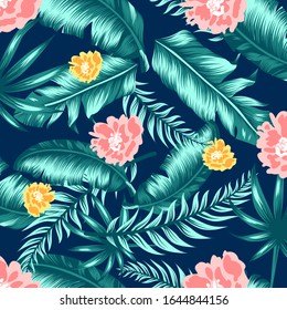 tropical summer flower seamless pattern vector eps.10