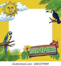 Tropical Summer Frame Design Concept Vorlage