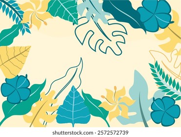 Tropical Summer Frame Flora Fauna Background