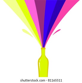 Tropical summer fresh retro drink - rainbow style. Vector